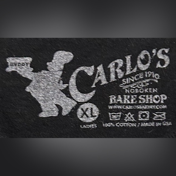 Authentic Carlos Bake Shop Women’s XL Black Shirt Sleeve T Shirt. Cake Boss. TLC - Picture 4 of 4